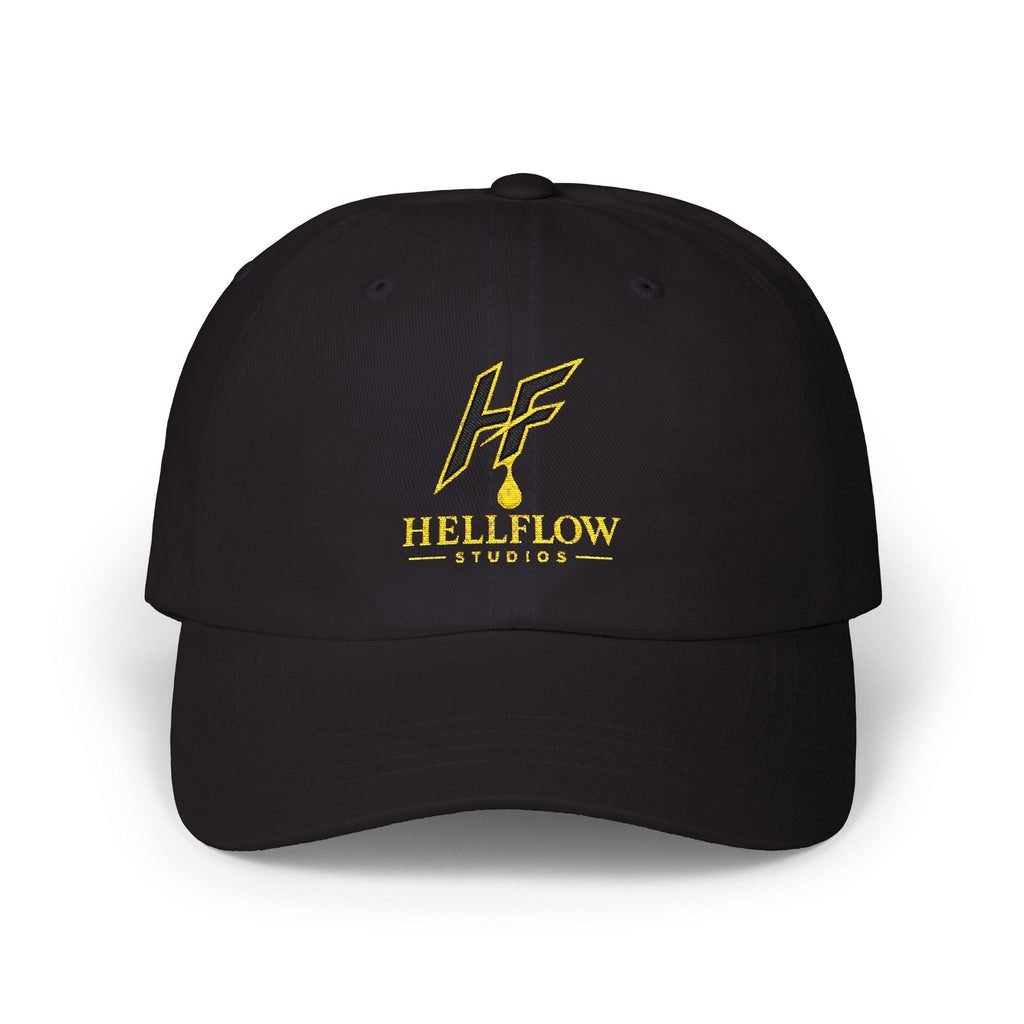 HellFlow Studios Gold Logo Embroidered Dad Cap