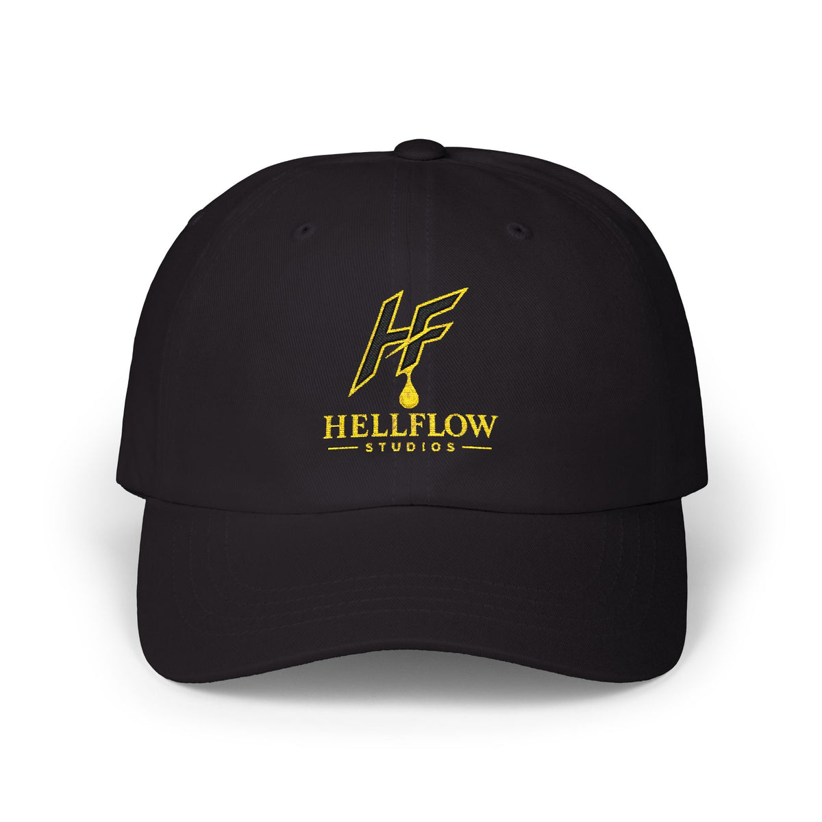 HellFlow Studios Gold Logo Embroidered Dad Cap