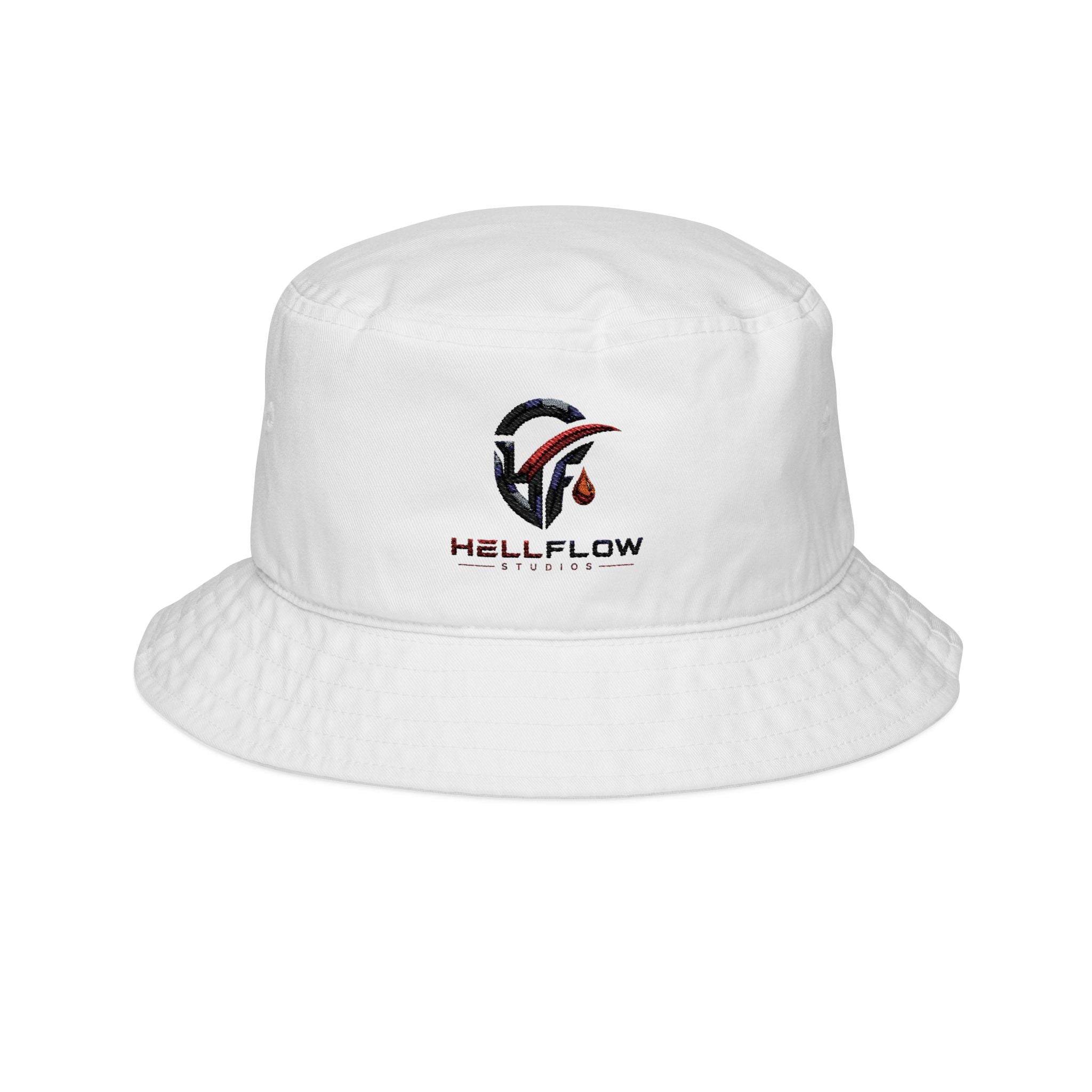 Embroidered 'Hellflow' Logo Bucket Hat