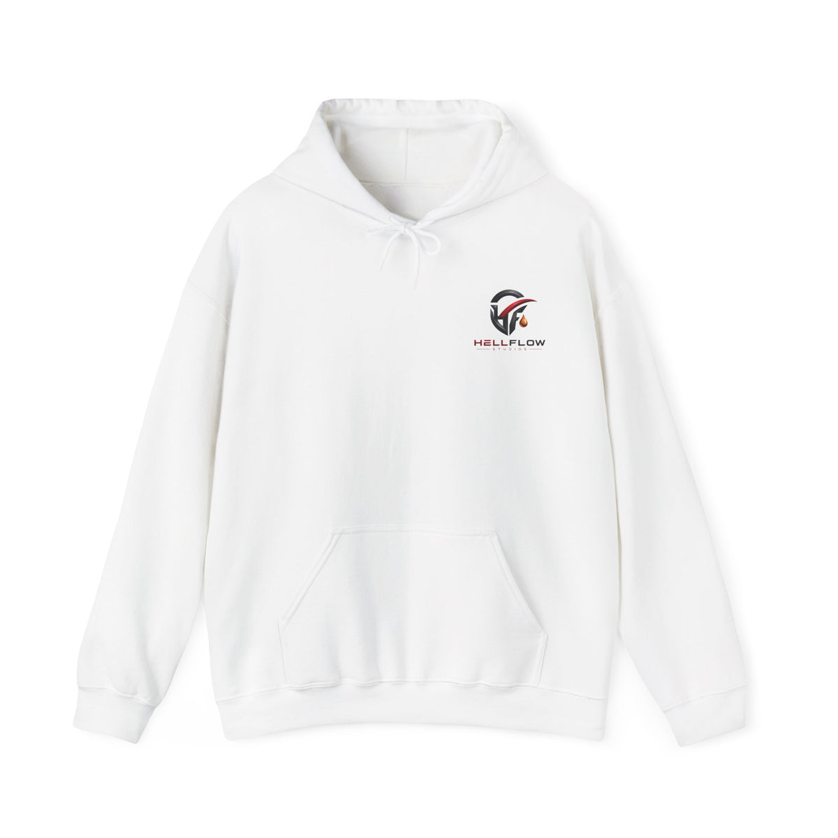 HellFlow Studios White Logo Hoodie