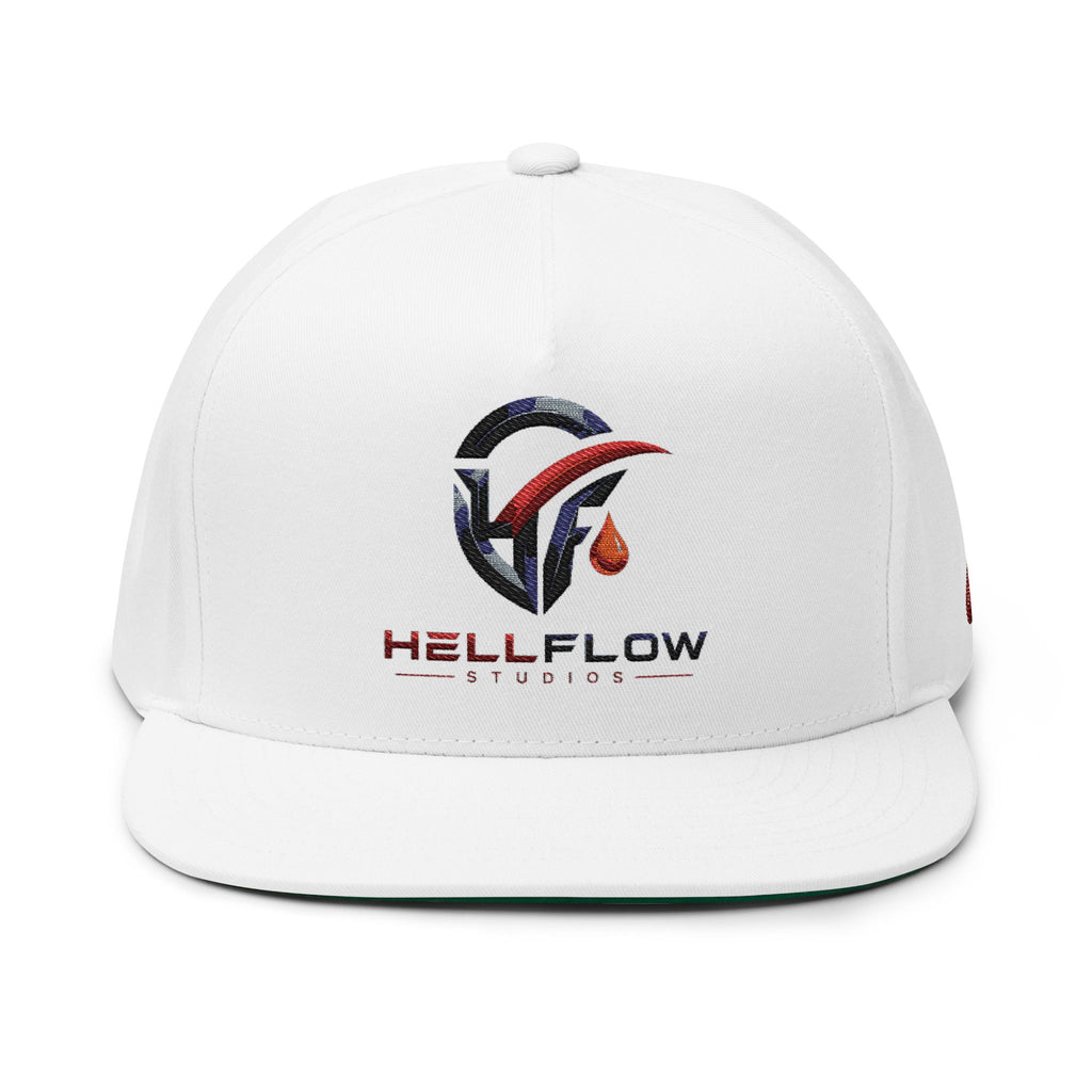 Hellflow Studios Embroidered Flat Bill Cap — Logo Snapback Hat