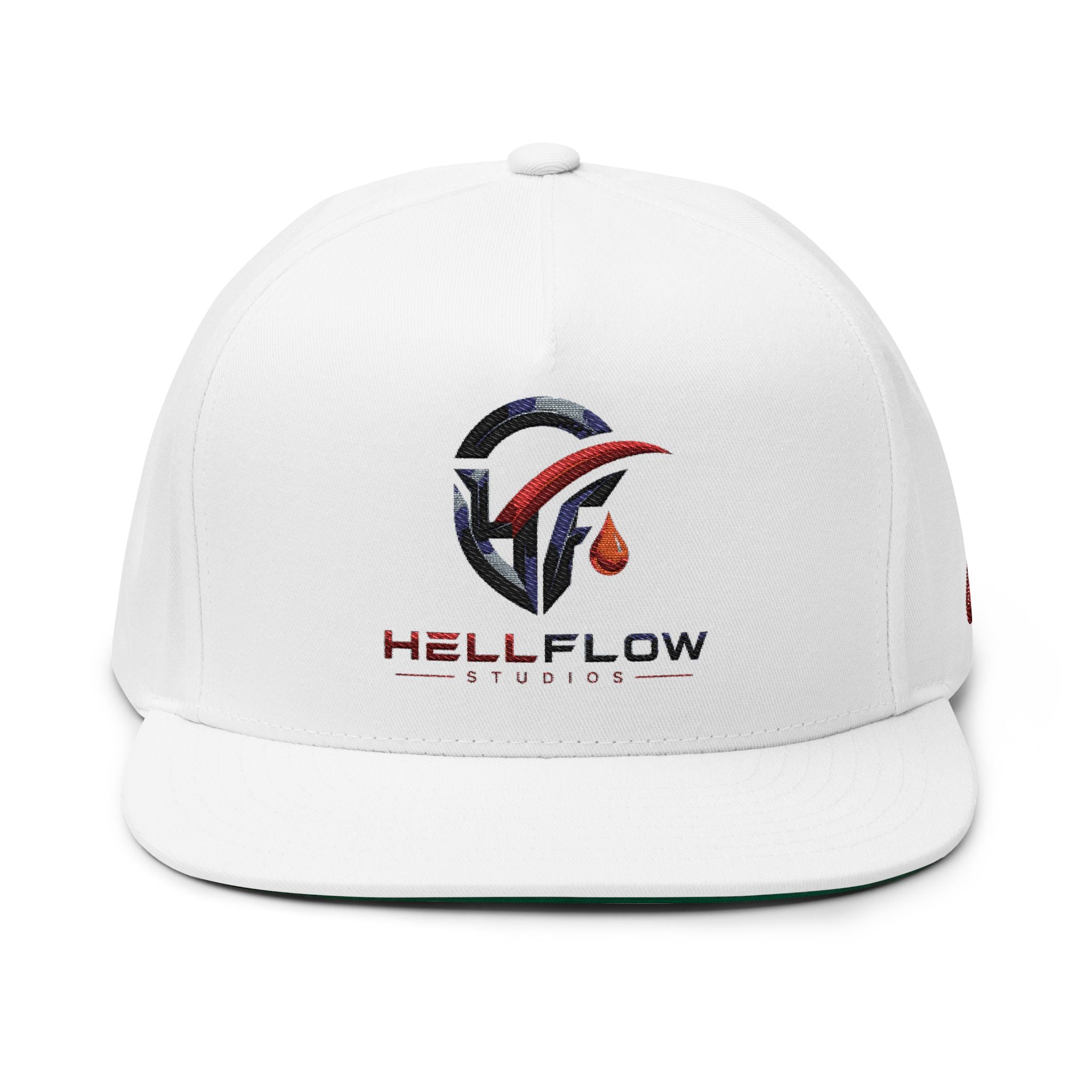 Hellflow Studios Embroidered Flat Bill Cap — Logo Snapback Hat