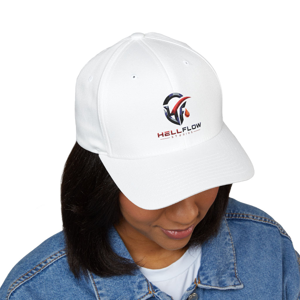 Embroidered HellFlow Logo Cap — Structured Closed-Back Baseball Hat
