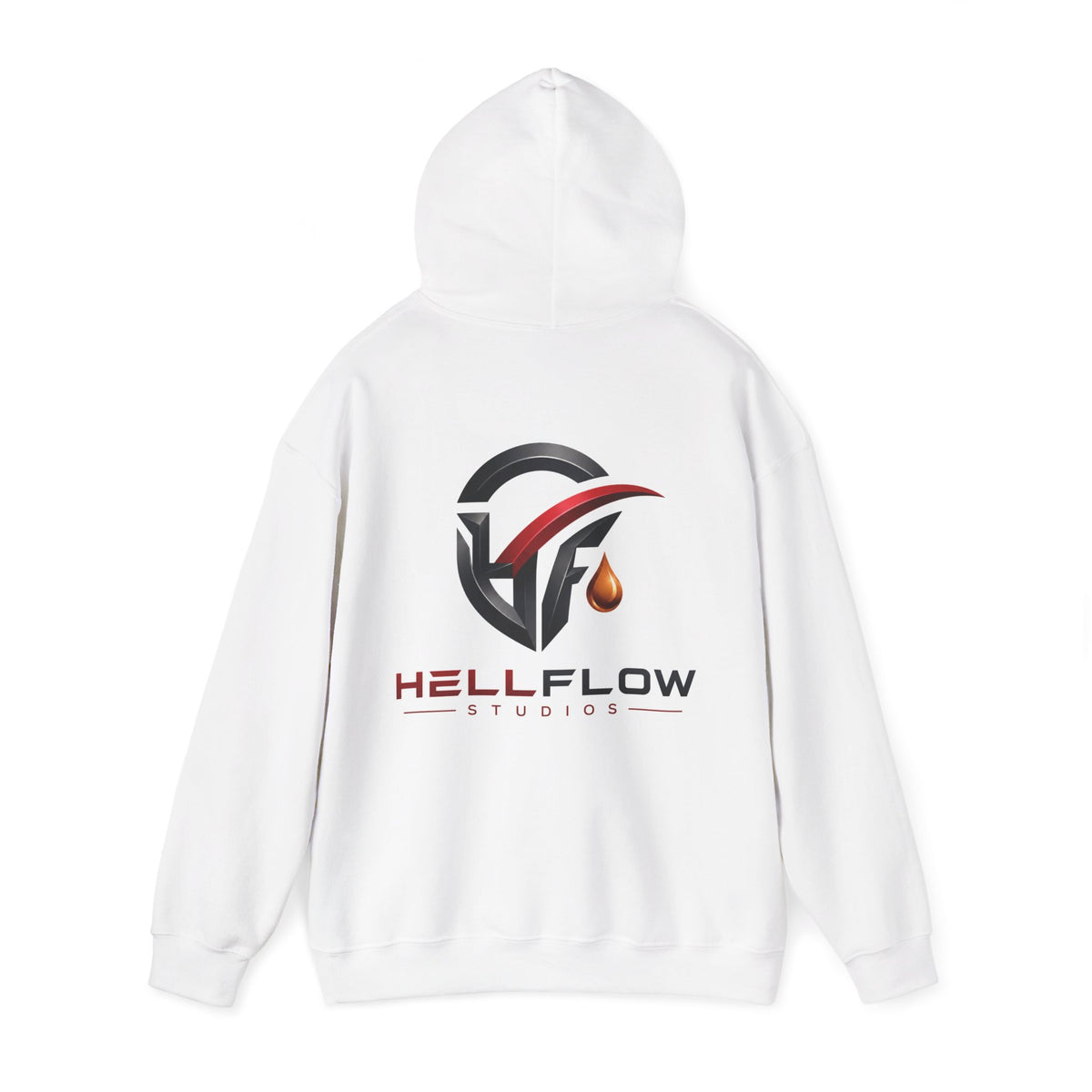 HellFlow Studios White Logo Hoodie