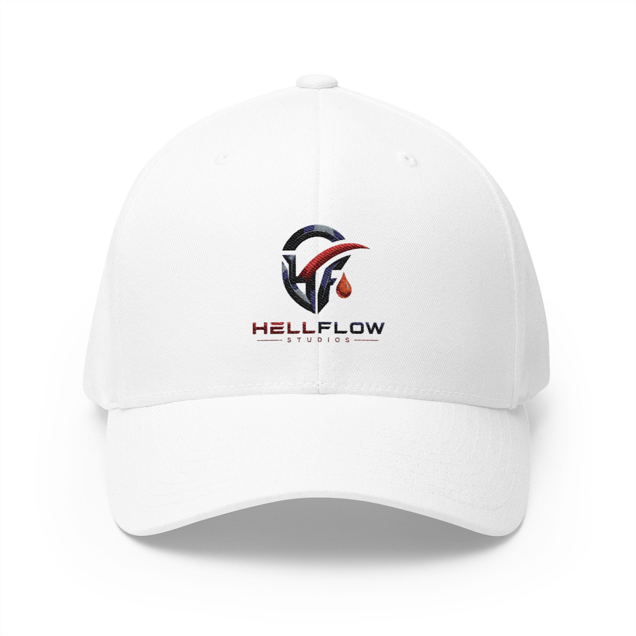Embroidered HellFlow Logo Cap — Structured Closed-Back Baseball Hat